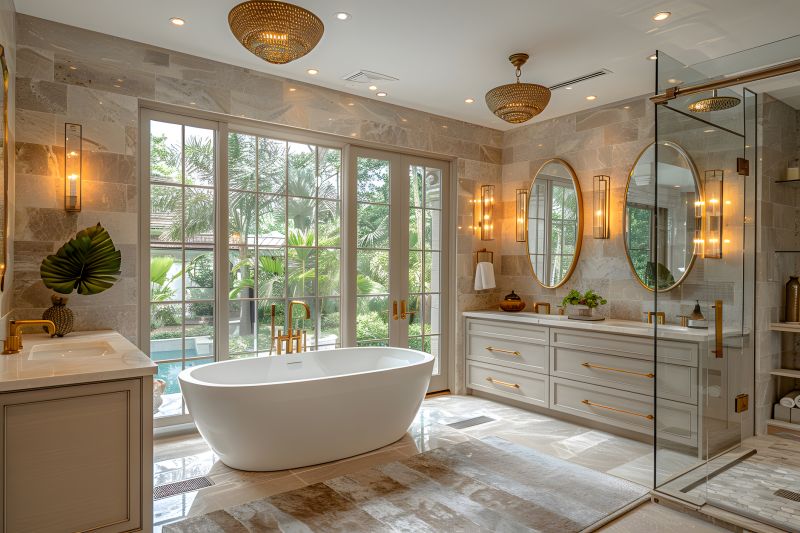 Luxury Bathtub with Surrounding Features